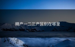 精产一二三产区别在哪里