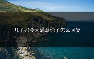 儿子妈今天满意你了怎么回复