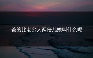 爸的比老公大两倍儿媳叫什么呢