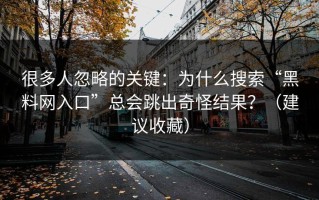 很多人忽略的关键：为什么搜索“黑料网入口”总会跳出奇怪结果？（建议收藏）