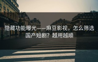 隐藏功能曝光——麻豆影视，怎么筛选国产短剧？越用越顺