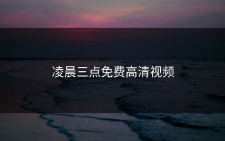凌晨三点免费高清视频