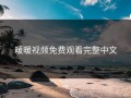 暖暖视频免费观看完整中文